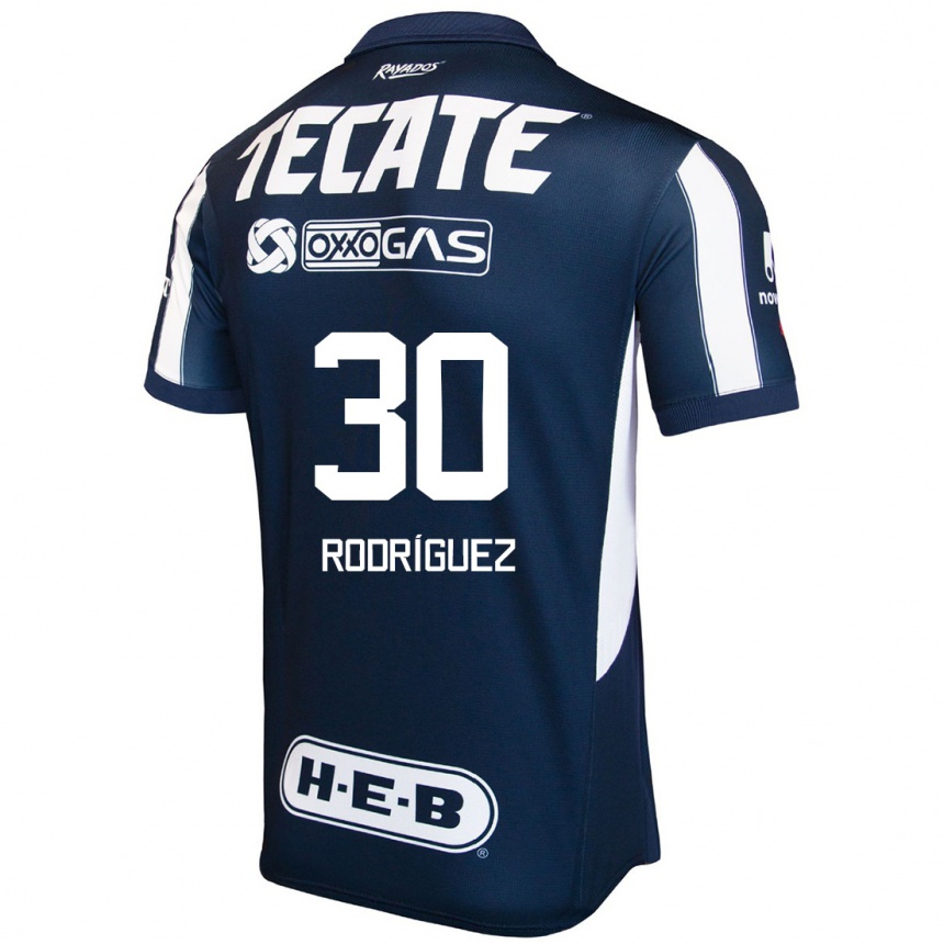 Kids Football Jorge Rodríguez #30 Blue Red White Home Jersey 2024/25 T-Shirt