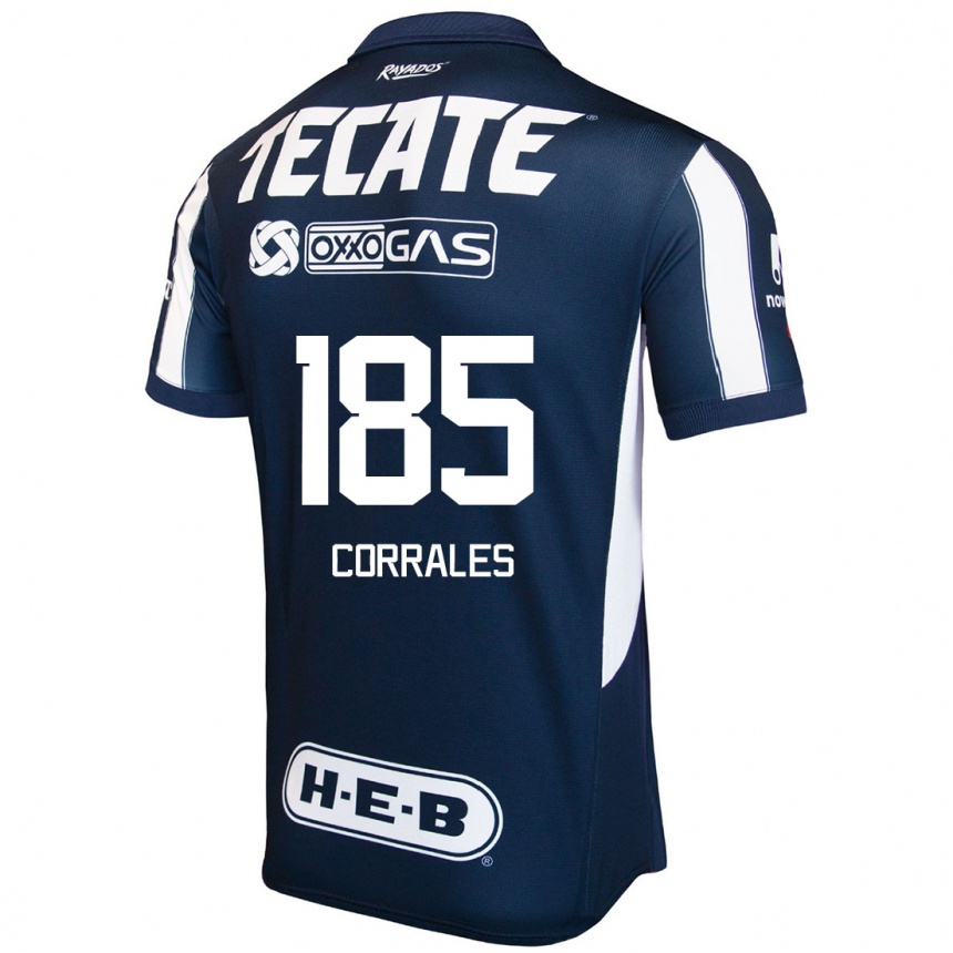 Kids Football Ángel Corrales #185 Blue Red White Home Jersey 2024/25 T-Shirt