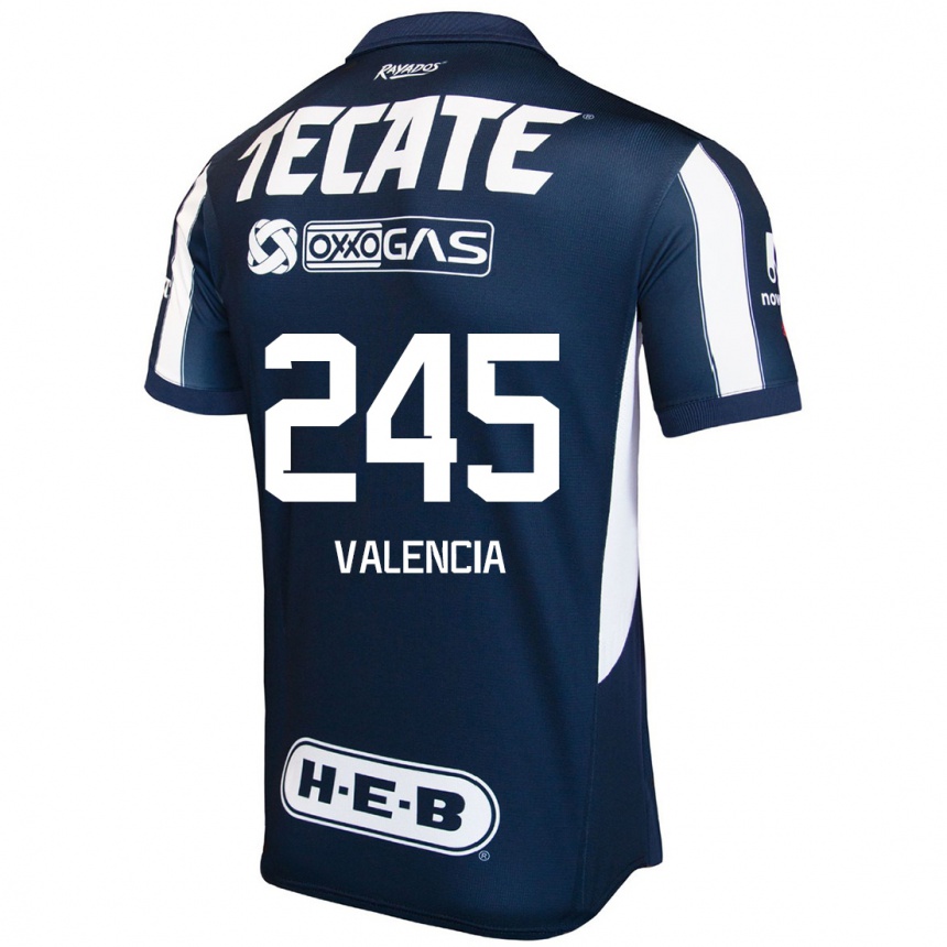 Kids Football Cristian Valencia #245 Blue Red White Home Jersey 2024/25 T-Shirt