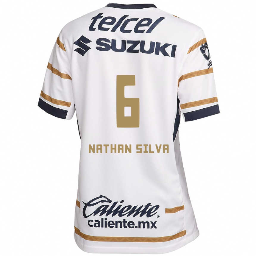 Kids Football Nathan Silva #6 White Obsidian Home Jersey 2024/25 T-Shirt