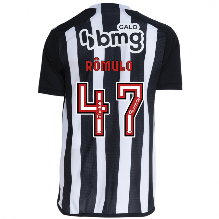 Kids Football Rômulo #47 White Black Home Jersey 2024/25 T-Shirt