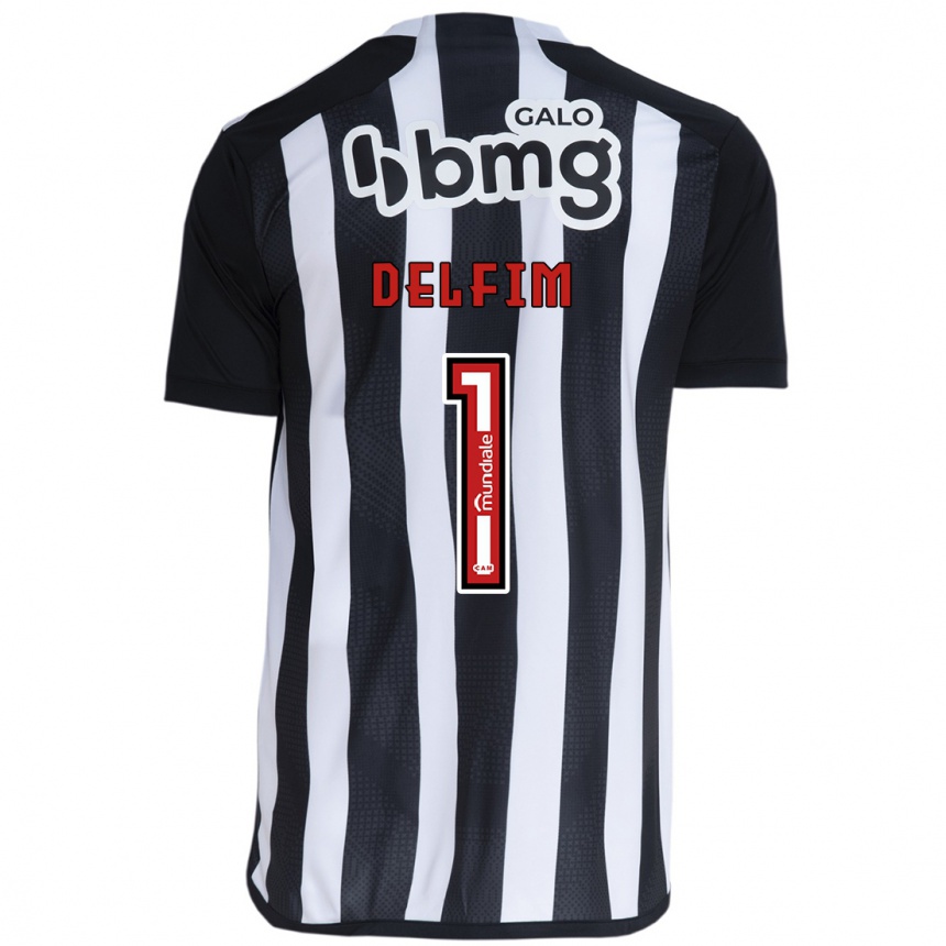 Kids Football Gabriel Delfim #1 White Black Home Jersey 2024/25 T-Shirt