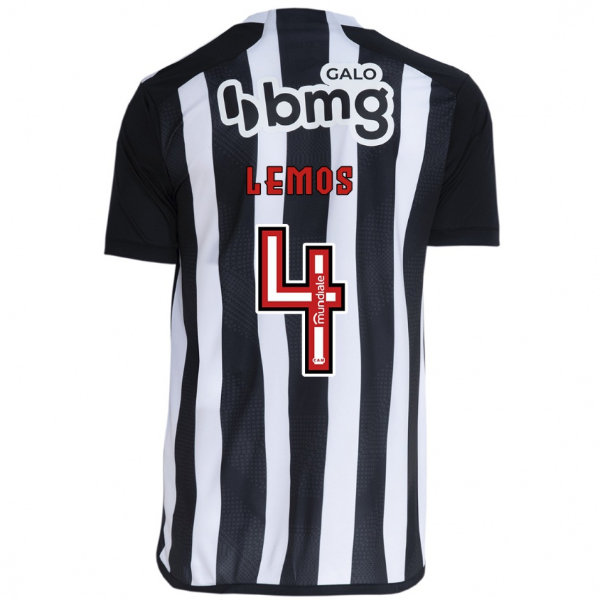 Kids Football Mauricio Lemos #4 White Black Home Jersey 2024/25 T-Shirt