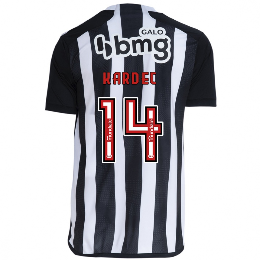 Kids Football Alan Kardec #14 White Black Home Jersey 2024/25 T-Shirt