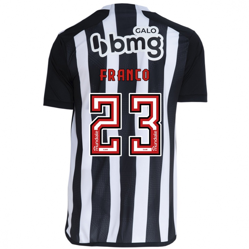 Kids Football Alan Franco #23 White Black Home Jersey 2024/25 T-Shirt