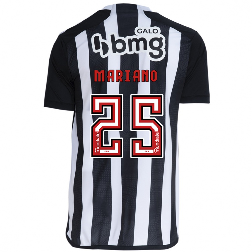 Kids Football Mariano #25 White Black Home Jersey 2024/25 T-Shirt