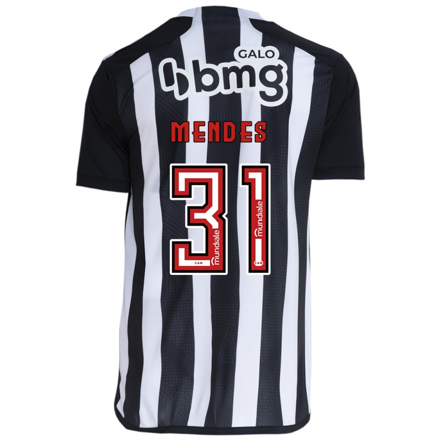 Kids Football Matheus Mendes #31 White Black Home Jersey 2024/25 T-Shirt