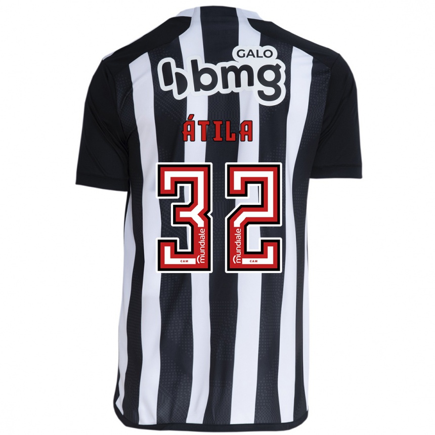 Kids Football Gabriel Átila #32 White Black Home Jersey 2024/25 T-Shirt