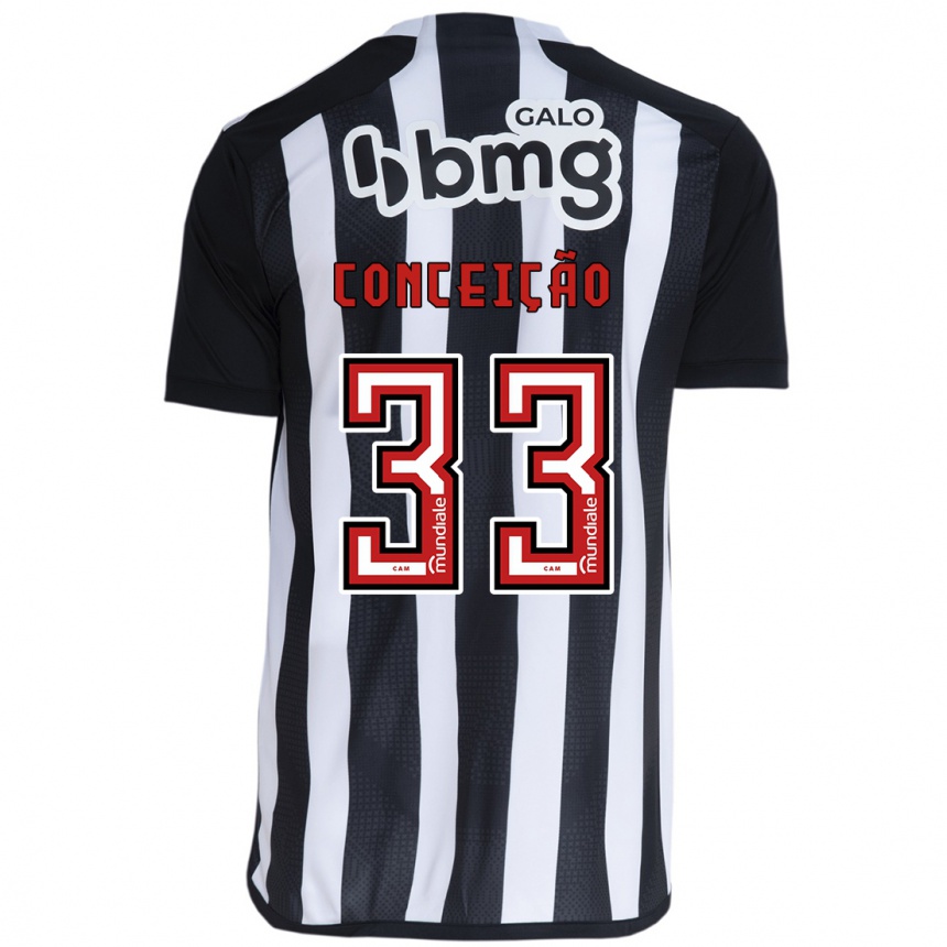 Kids Football Robert Conceição #33 White Black Home Jersey 2024/25 T-Shirt