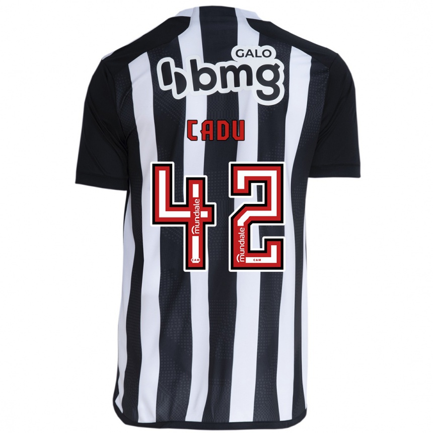 Kids Football Cadu #42 White Black Home Jersey 2024/25 T-Shirt