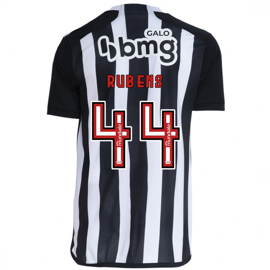 Kids Football Rubens #44 White Black Home Jersey 2024/25 T-Shirt