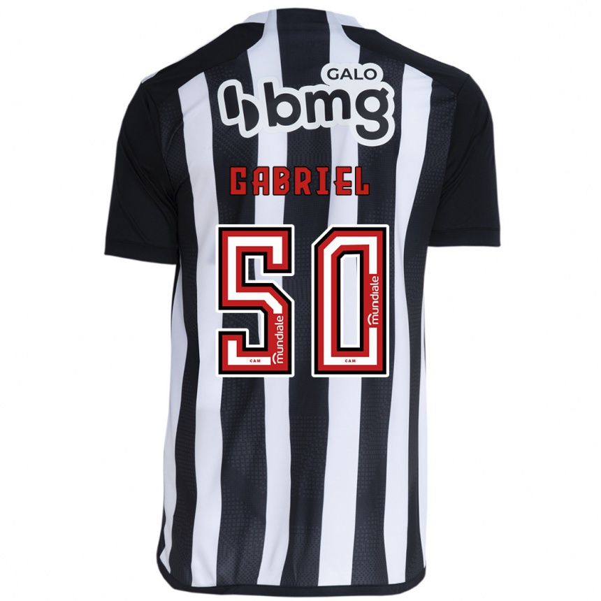 Kids Football Vitor Gabriel #50 White Black Home Jersey 2024/25 T-Shirt