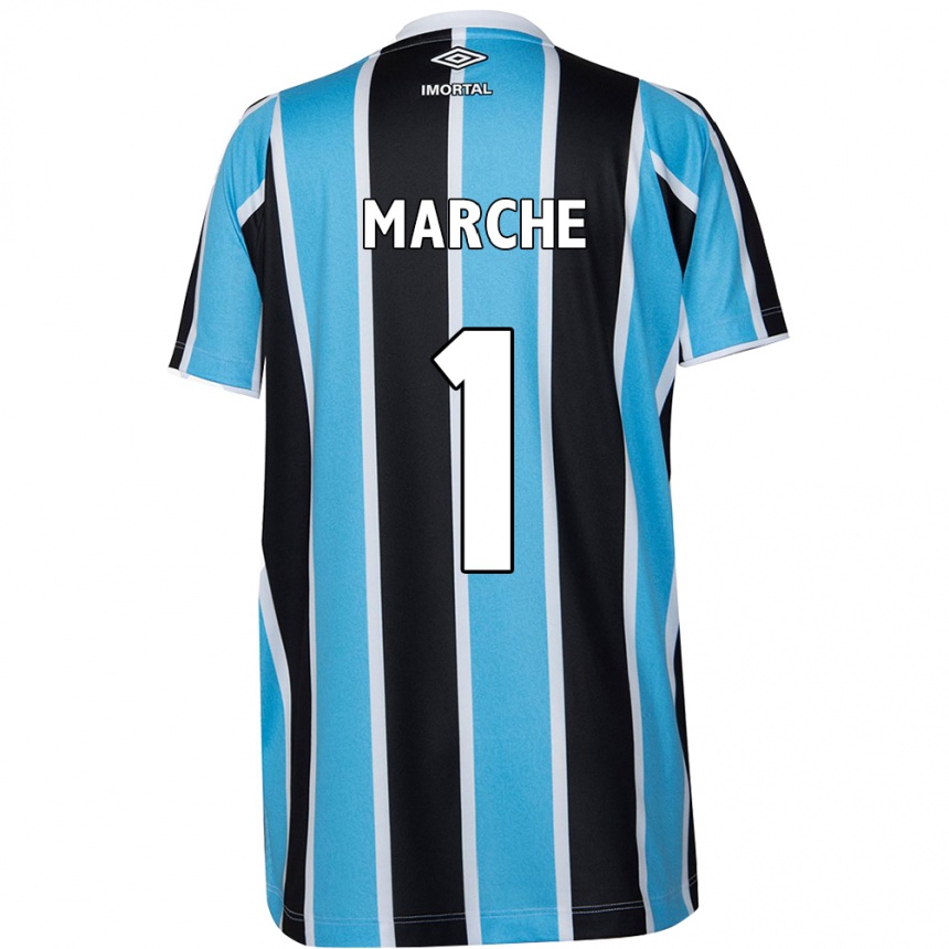 Kids Football Agustín Marchesín #1 Blue Black White Home Jersey 2024/25 T-Shirt