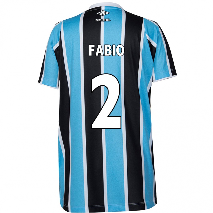 Kids Football Fábio #2 Blue Black White Home Jersey 2024/25 T-Shirt