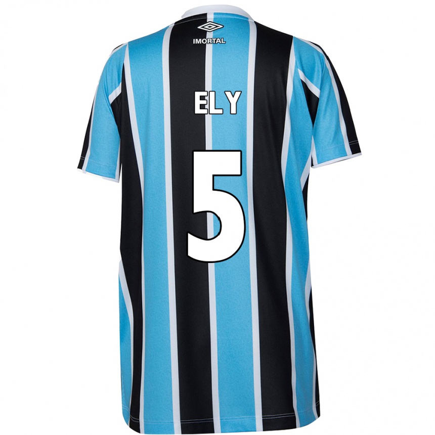 Kids Football Rodrigo Ely #5 Blue Black White Home Jersey 2024/25 T-Shirt