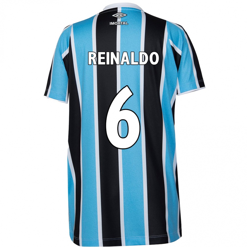 Kids Football Reinaldo #6 Blue Black White Home Jersey 2024/25 T-Shirt