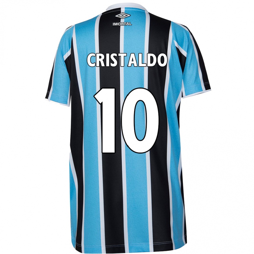 Kids Football Franco Cristaldo #10 Blue Black White Home Jersey 2024/25 T-Shirt