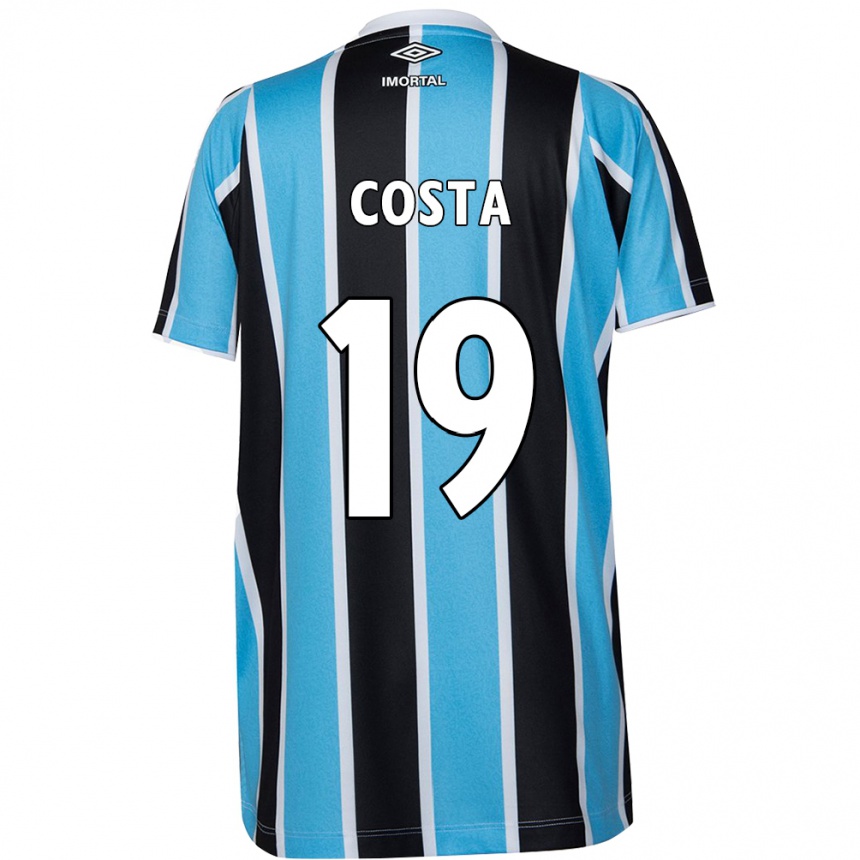 Kids Football Diego Costa #19 Blue Black White Home Jersey 2024/25 T-Shirt