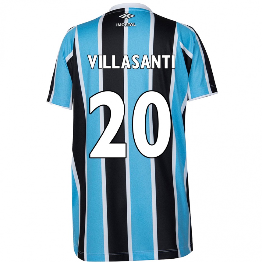 Kids Football Mathías Villasanti #20 Blue Black White Home Jersey 2024/25 T-Shirt