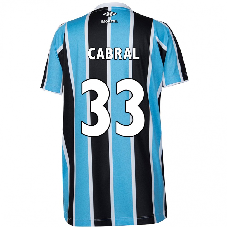 Kids Football Rafael Cabral #33 Blue Black White Home Jersey 2024/25 T-Shirt