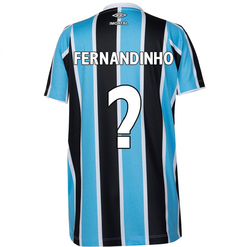 Kids Football Fernandinho #0 Blue Black White Home Jersey 2024/25 T-Shirt