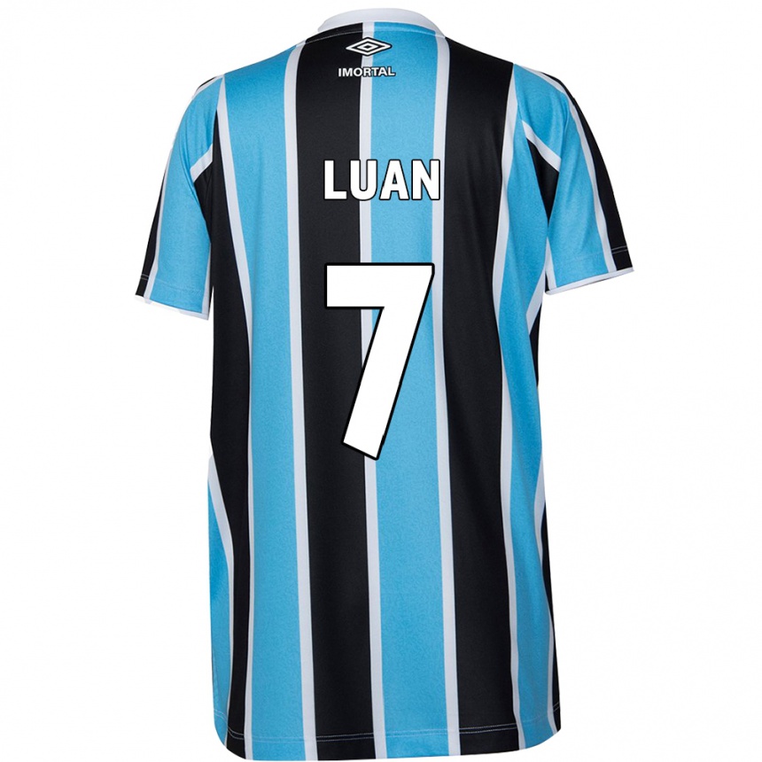 Kids Football Luan #7 Blue Black White Home Jersey 2024/25 T-Shirt