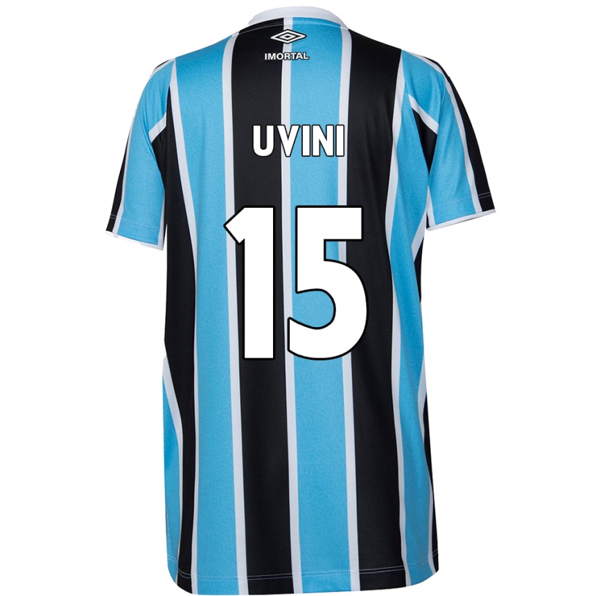 Kids Football Bruno Uvini #15 Blue Black White Home Jersey 2024/25 T-Shirt