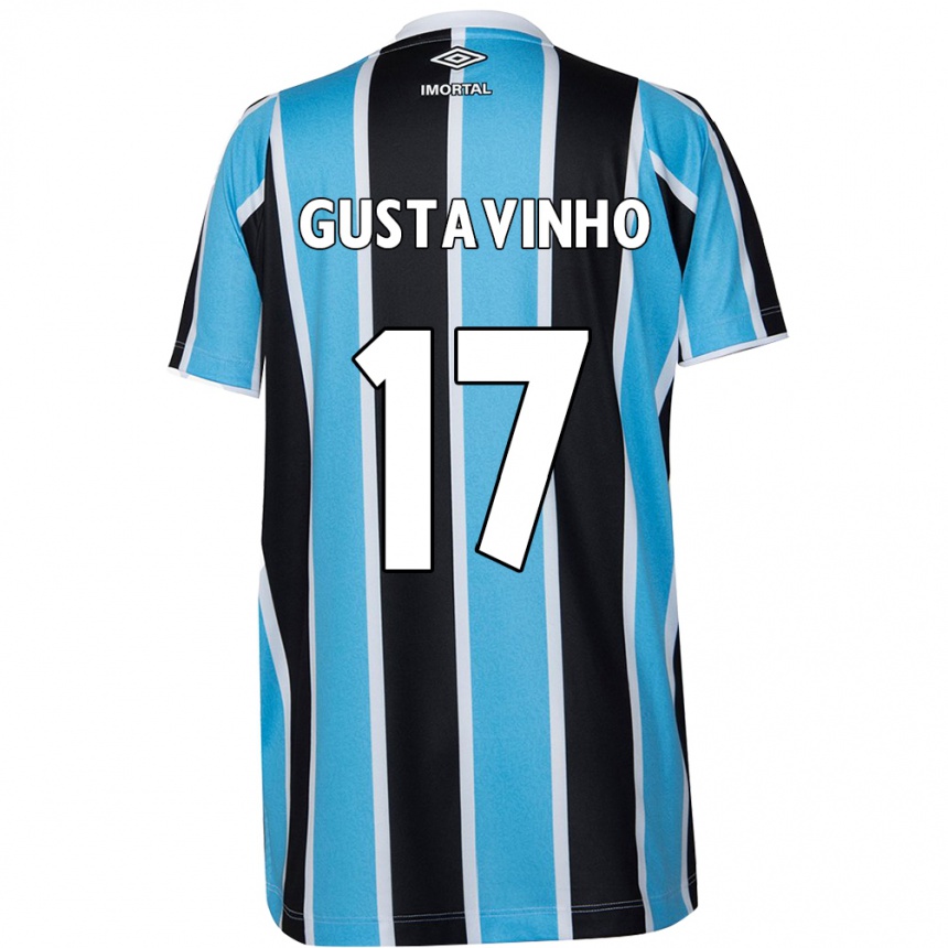 Kids Football Gustavinho #17 Blue Black White Home Jersey 2024/25 T-Shirt