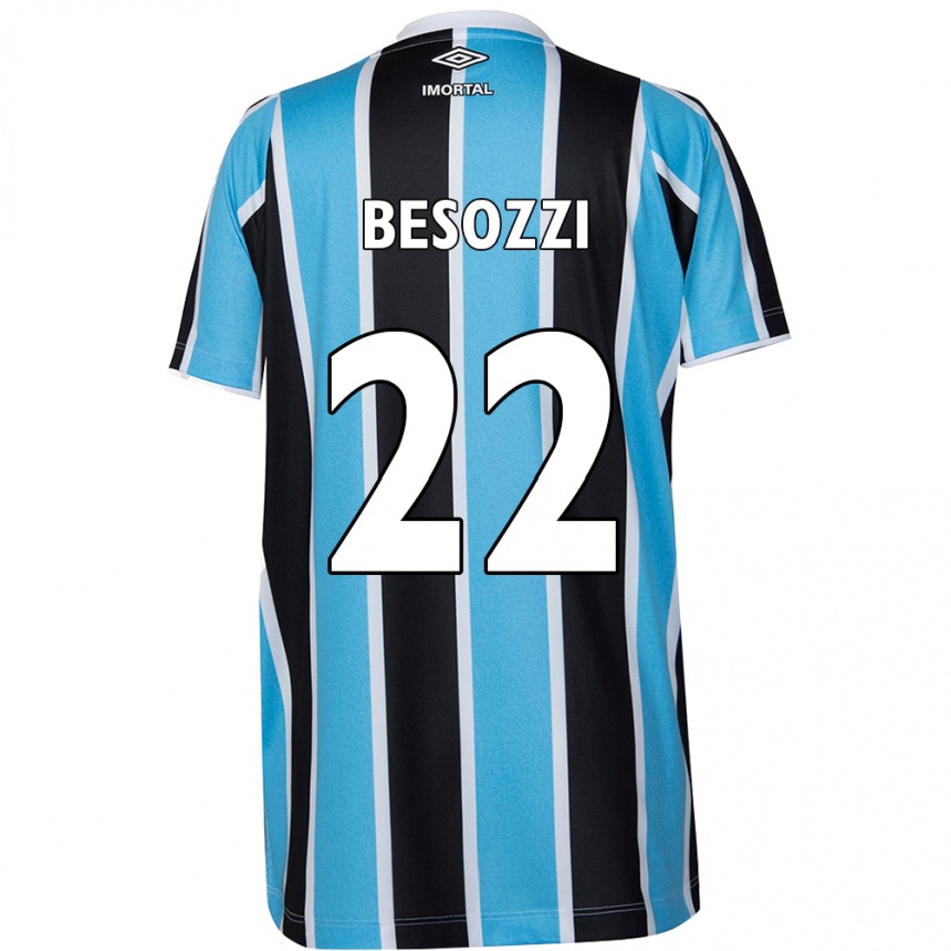 Kids Football Lucas Besozzi #22 Blue Black White Home Jersey 2024/25 T-Shirt