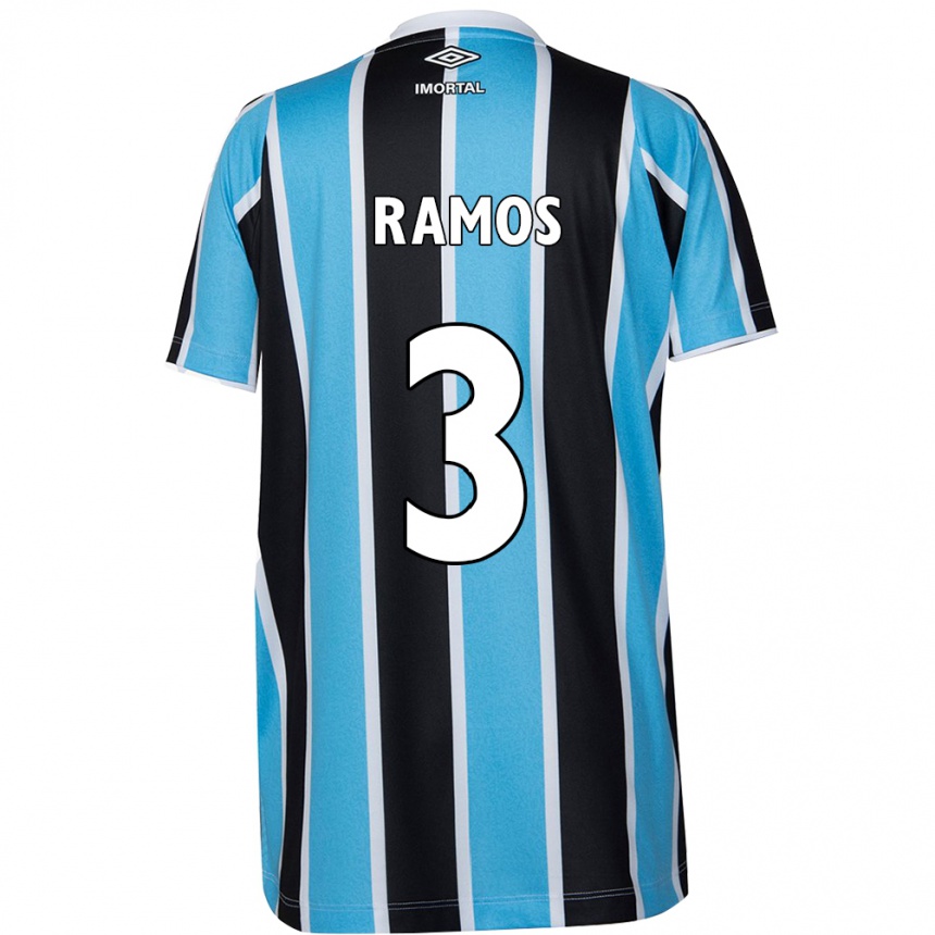 Kids Football João Ramos #3 Blue Black White Home Jersey 2024/25 T-Shirt