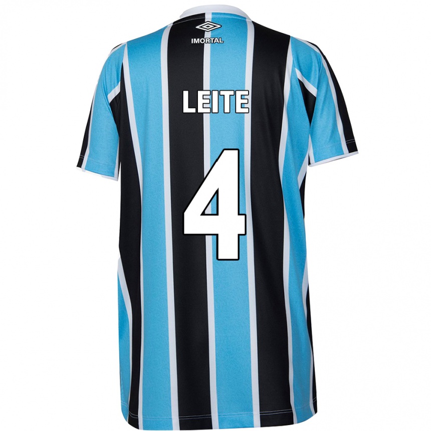 Kids Football Paulo Henrique Leite #4 Blue Black White Home Jersey 2024/25 T-Shirt