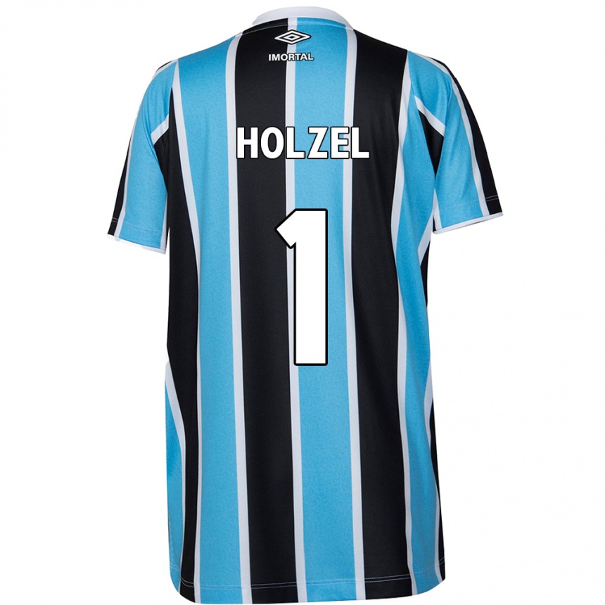 Kids Football Vivi Holzel #1 Blue Black White Home Jersey 2024/25 T-Shirt