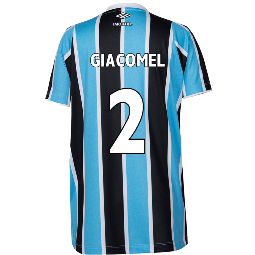 Kids Football Laís Giacomel #2 Blue Black White Home Jersey 2024/25 T-Shirt