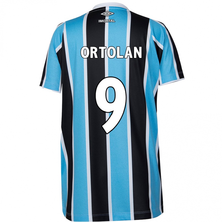 Kids Football Dani Ortolan #9 Blue Black White Home Jersey 2024/25 T-Shirt