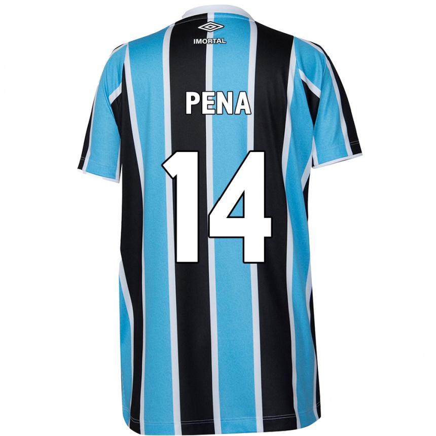 Kids Football Jessica Peña #14 Blue Black White Home Jersey 2024/25 T-Shirt