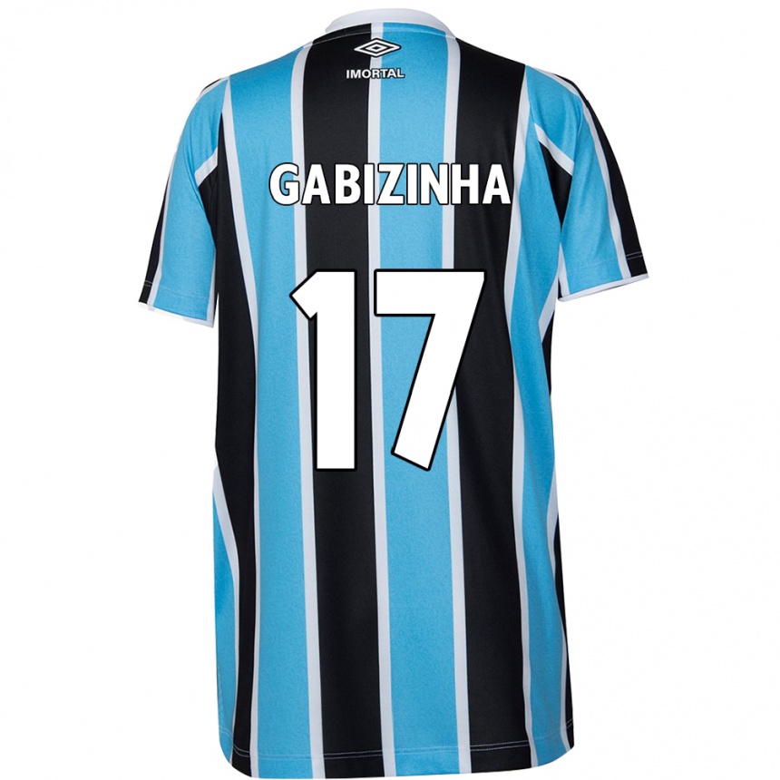 Kids Football Gabizinha #17 Blue Black White Home Jersey 2024/25 T-Shirt