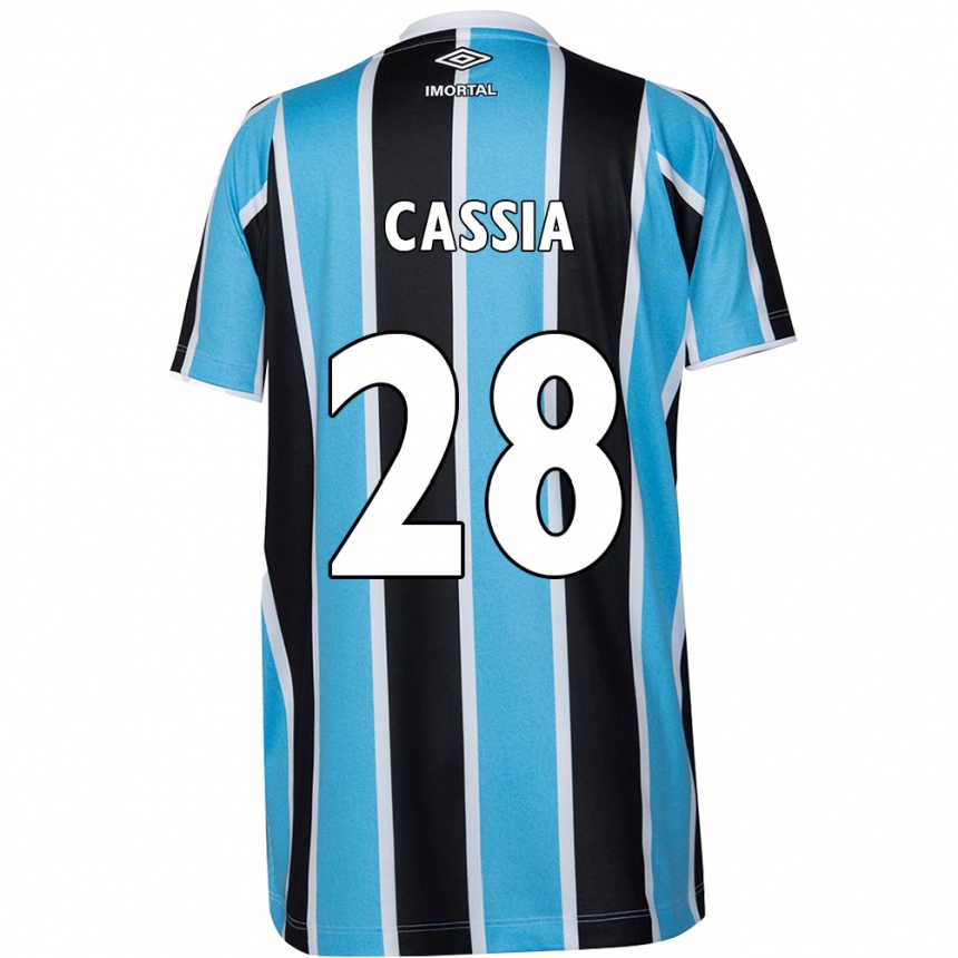 Kids Football Cássia #28 Blue Black White Home Jersey 2024/25 T-Shirt