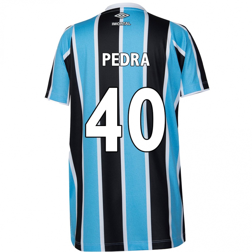 Kids Football Duda Pedra #40 Blue Black White Home Jersey 2024/25 T-Shirt