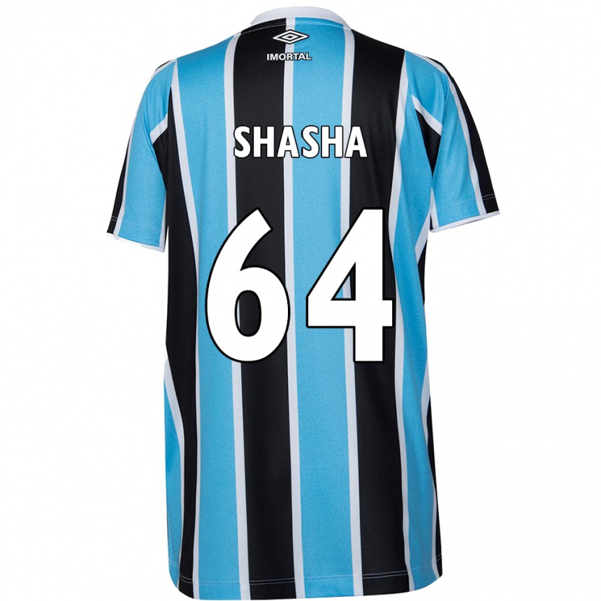 Kids Football Shashá #64 Blue Black White Home Jersey 2024/25 T-Shirt