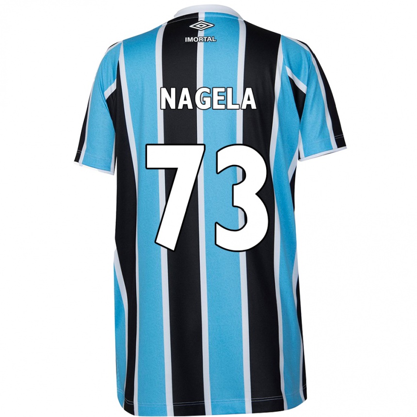 Kids Football Nágela #73 Blue Black White Home Jersey 2024/25 T-Shirt