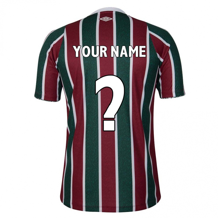 Kids Football Your Name #0 Green Maroon White Home Jersey 2024/25 T-Shirt