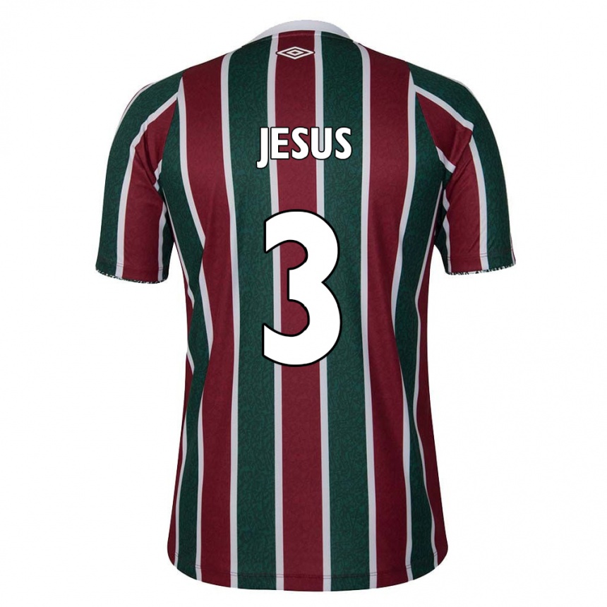 Kids Football Alexandre Jesus #3 Green Maroon White Home Jersey 2024/25 T-Shirt