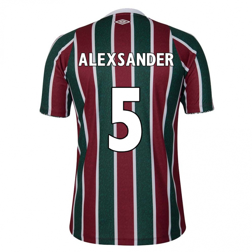 Kids Football Alexsander #5 Green Maroon White Home Jersey 2024/25 T-Shirt