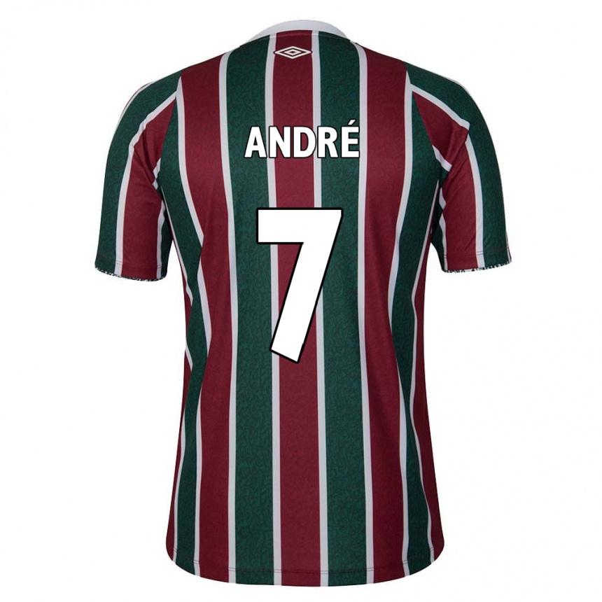 Kids Football André #7 Green Maroon White Home Jersey 2024/25 T-Shirt