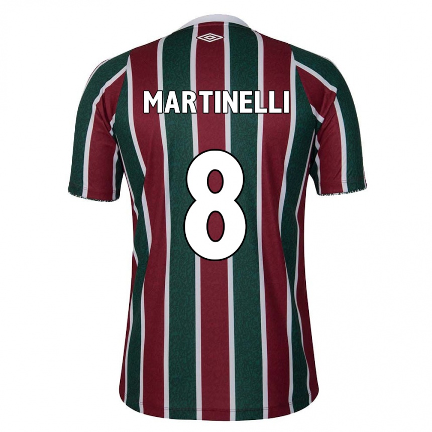 Kids Football Martinelli #8 Green Maroon White Home Jersey 2024/25 T-Shirt