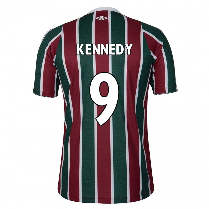 Kids Football John Kennedy #9 Green Maroon White Home Jersey 2024/25 T-Shirt