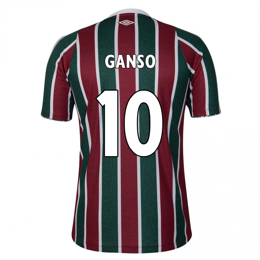 Kids Football Ganso #10 Green Maroon White Home Jersey 2024/25 T-Shirt