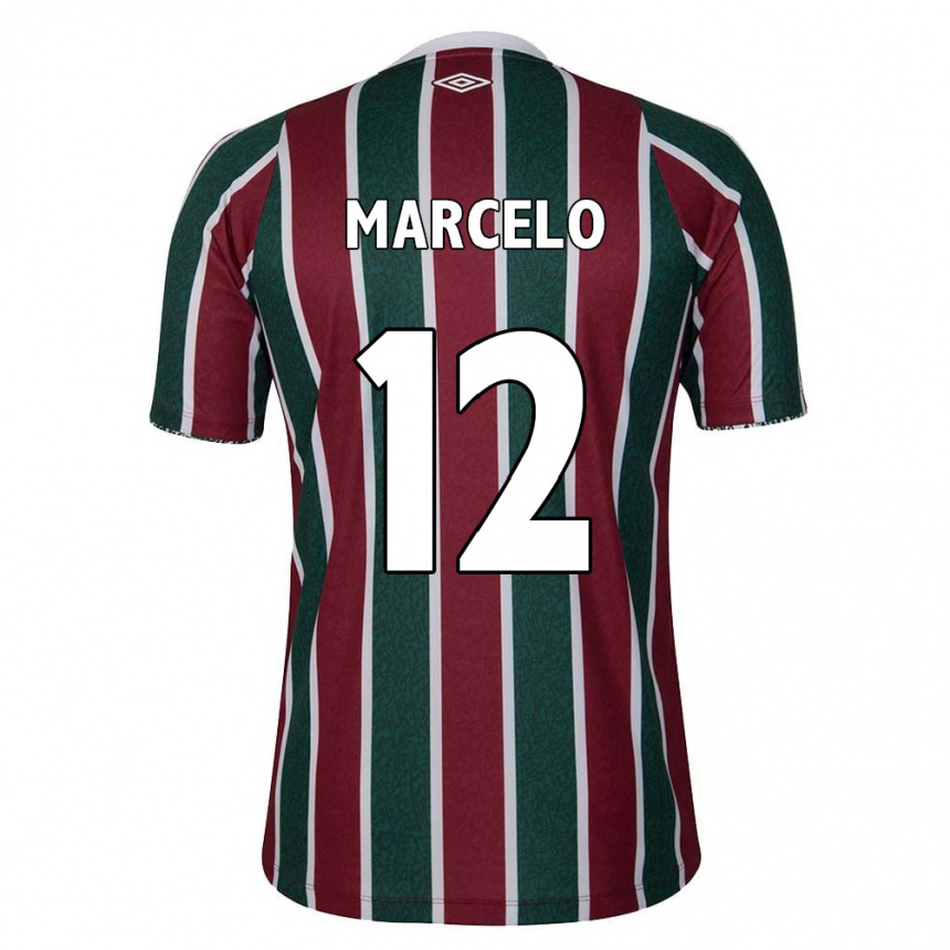 Kids Football Marcelo #12 Green Maroon White Home Jersey 2024/25 T-Shirt