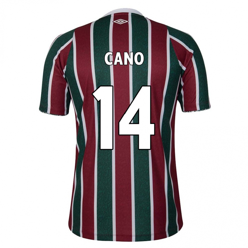 Kids Football Germán Cano #14 Green Maroon White Home Jersey 2024/25 T-Shirt