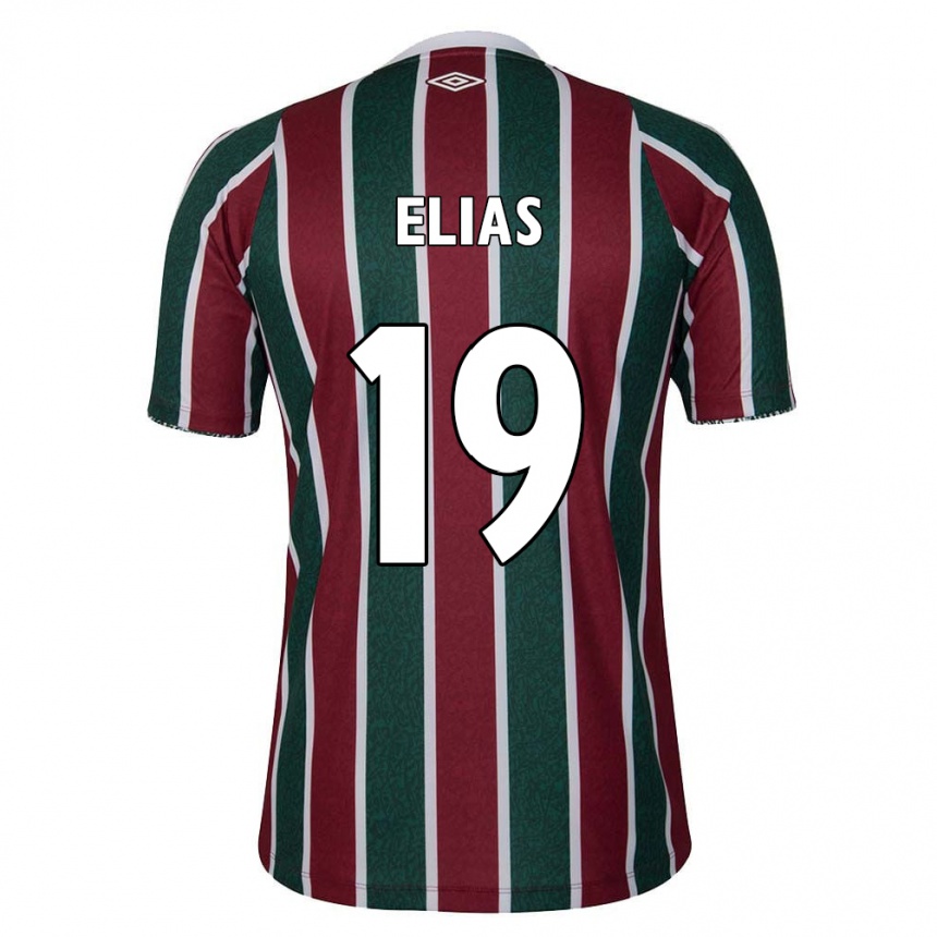 Kids Football Kauã Elias #19 Green Maroon White Home Jersey 2024/25 T-Shirt